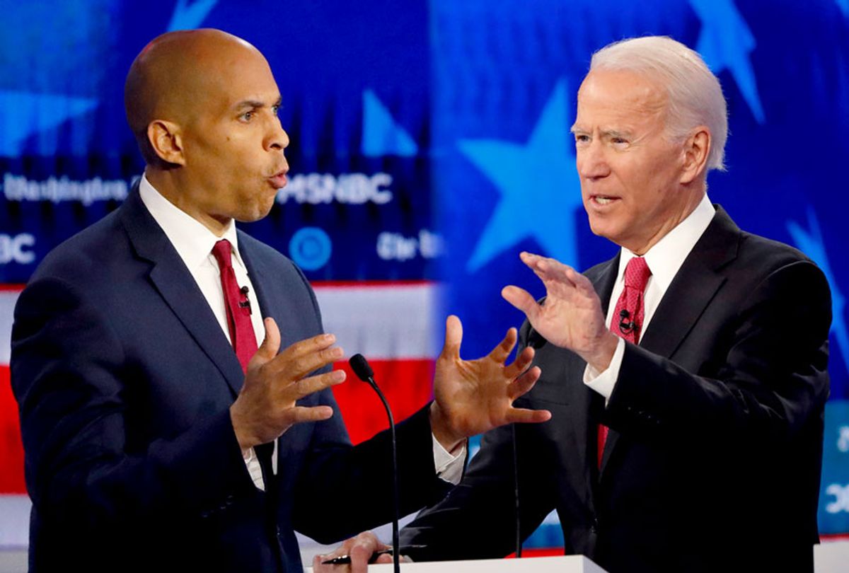 Democratic presidential candidates Sen. Cory Booker and former Vice President Joe Biden (AP Photo/John Bazemore/Salon)