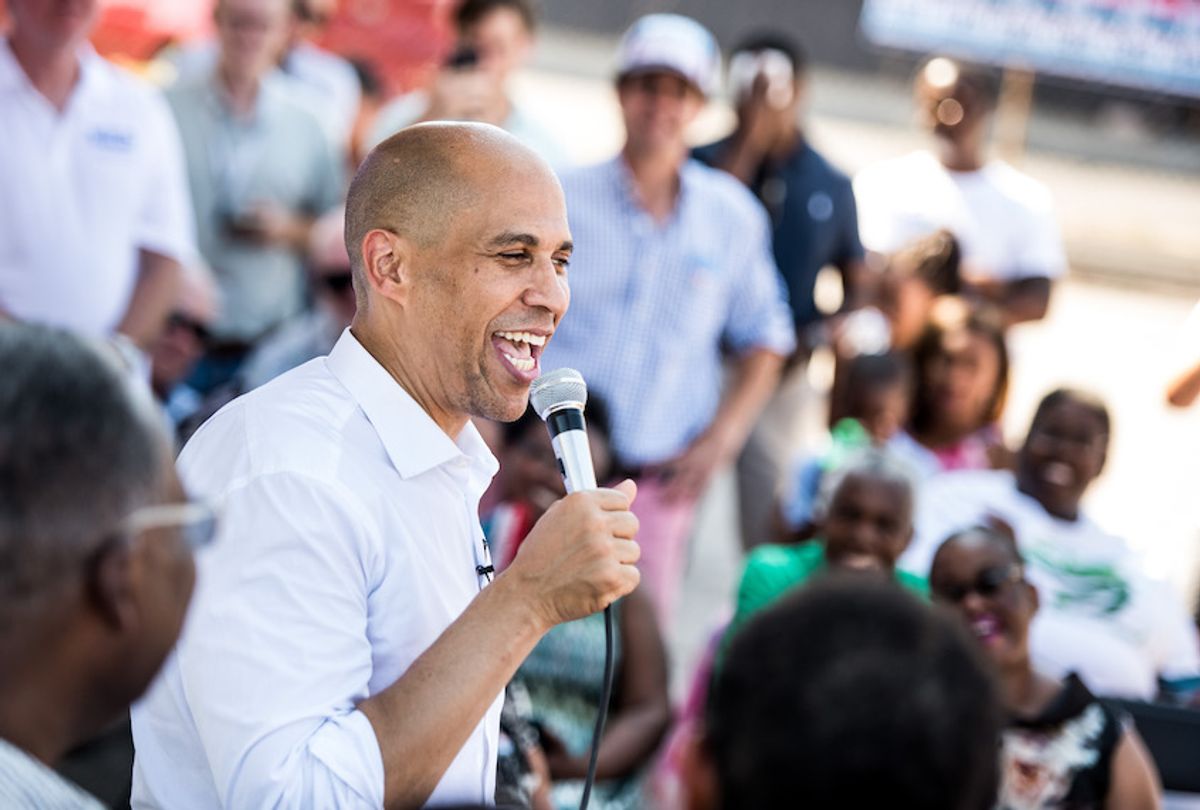 Democratic presidential candidate and U.S. Sen. Cory Booker (D-NJ) addresses a crowd during a campaign trail block party on September 29, 2019 in Columbia, South Carolina. Booker has appeared at more than 40 2020 presidential campaign events in South Carolina. (Photo by Sean Rayford/Getty Images) (Sean Rayford/Getty Images)