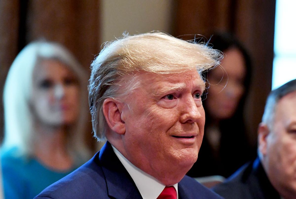 President Donald Trump speaks to reporters during a Cabinet meeting at The White House on October 21, 2019 in Washington, D.C. (Photo by  (Ricky Carioti/The Washington Post via Getty Images)