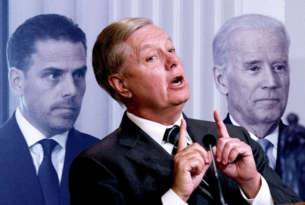 Lindsey Graham, Hunter Biden and Joe Biden (Getty Images/AP Photo/Salon)