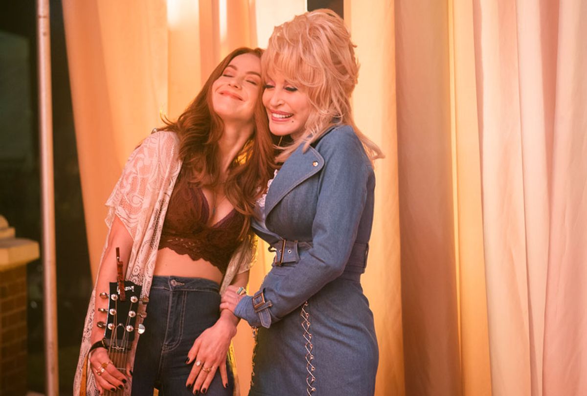 Julianne Hough and Dolly Parton in "Dolly Parton's Heartstrings" (Tina Rowden/Netflix)