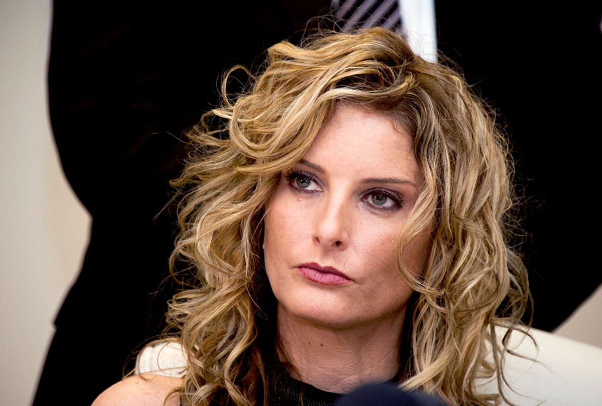 Summer Zervos attends a press conference with her attorney Gloria Allred (not seen) to announce the filing of a lawsuit against President-elect Donald Trump, in Los Angeles, California, on January 17, 2017. The lawsuit alleges that Trump had engaged in sexually inappropriate conduct with her. (VALERIE MACON/AFP via Getty Images)