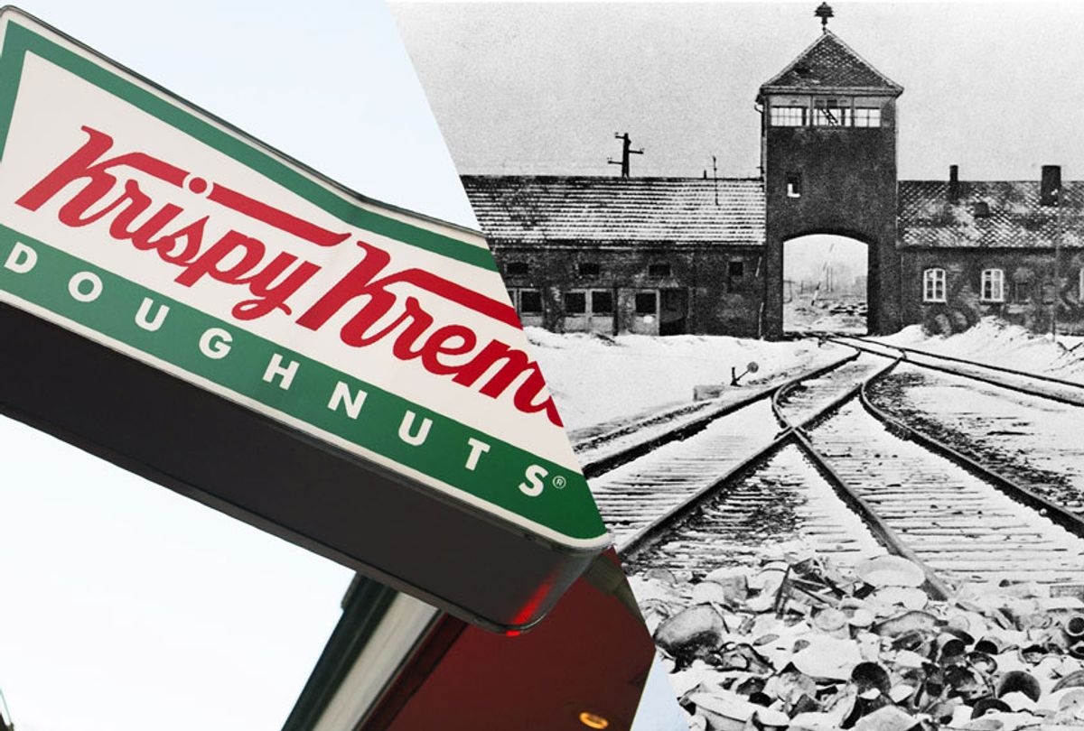 Krispy Kreme and Auschwitz (Getty Images/Salon)