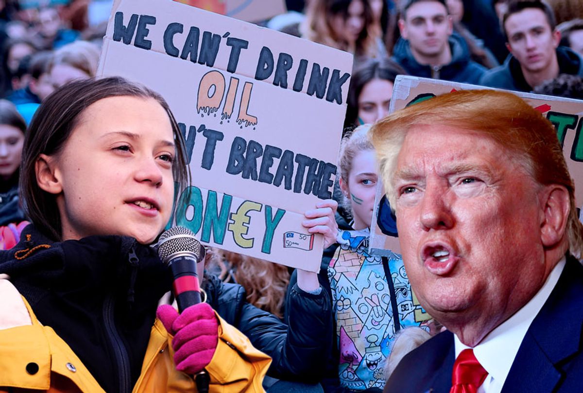 Greta Thunberg, the climate strike, and Donald Trump (Getty Images/Salon)