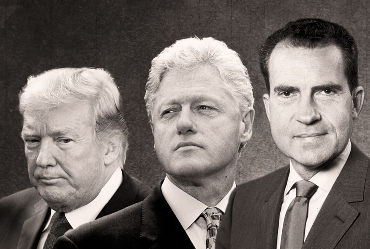 Donald Trump, Bill Clinton and Richard Nixon (Getty Images/Salon)