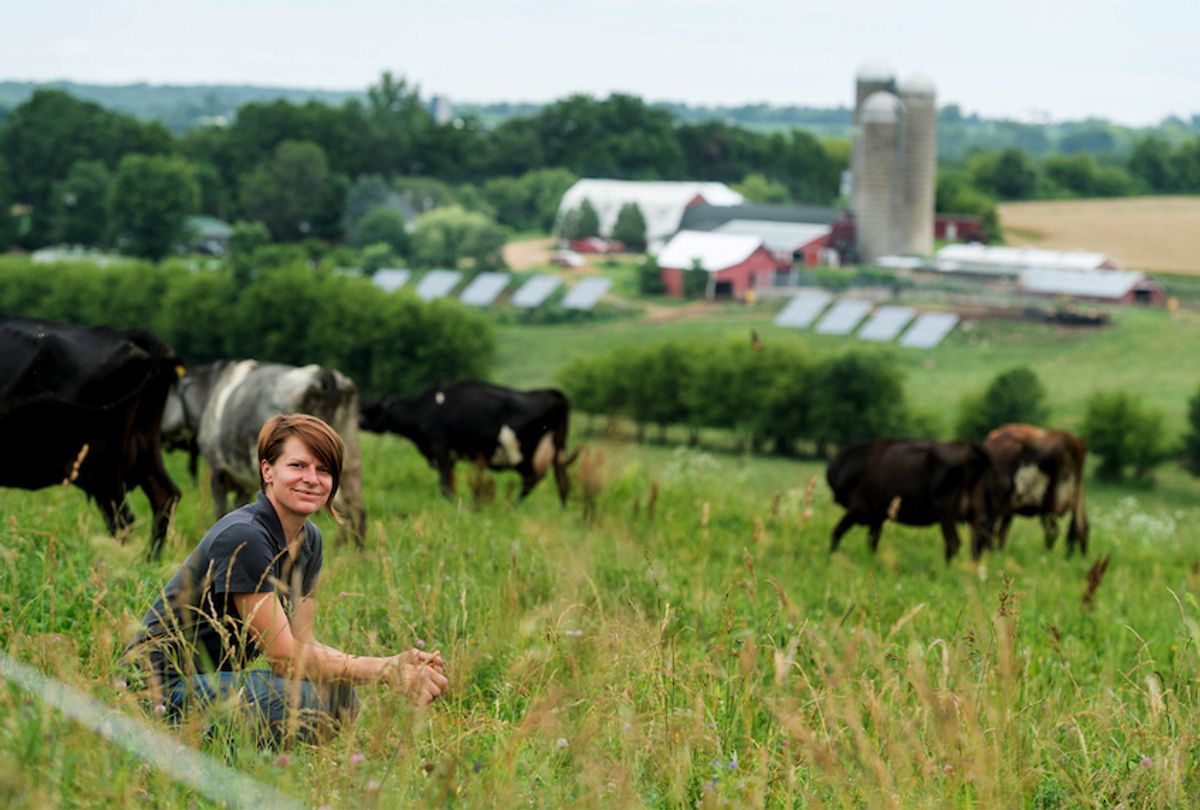 Kelly Placke of Star Bright Farms in Cuba City, Wisconsin. (David Nevala)