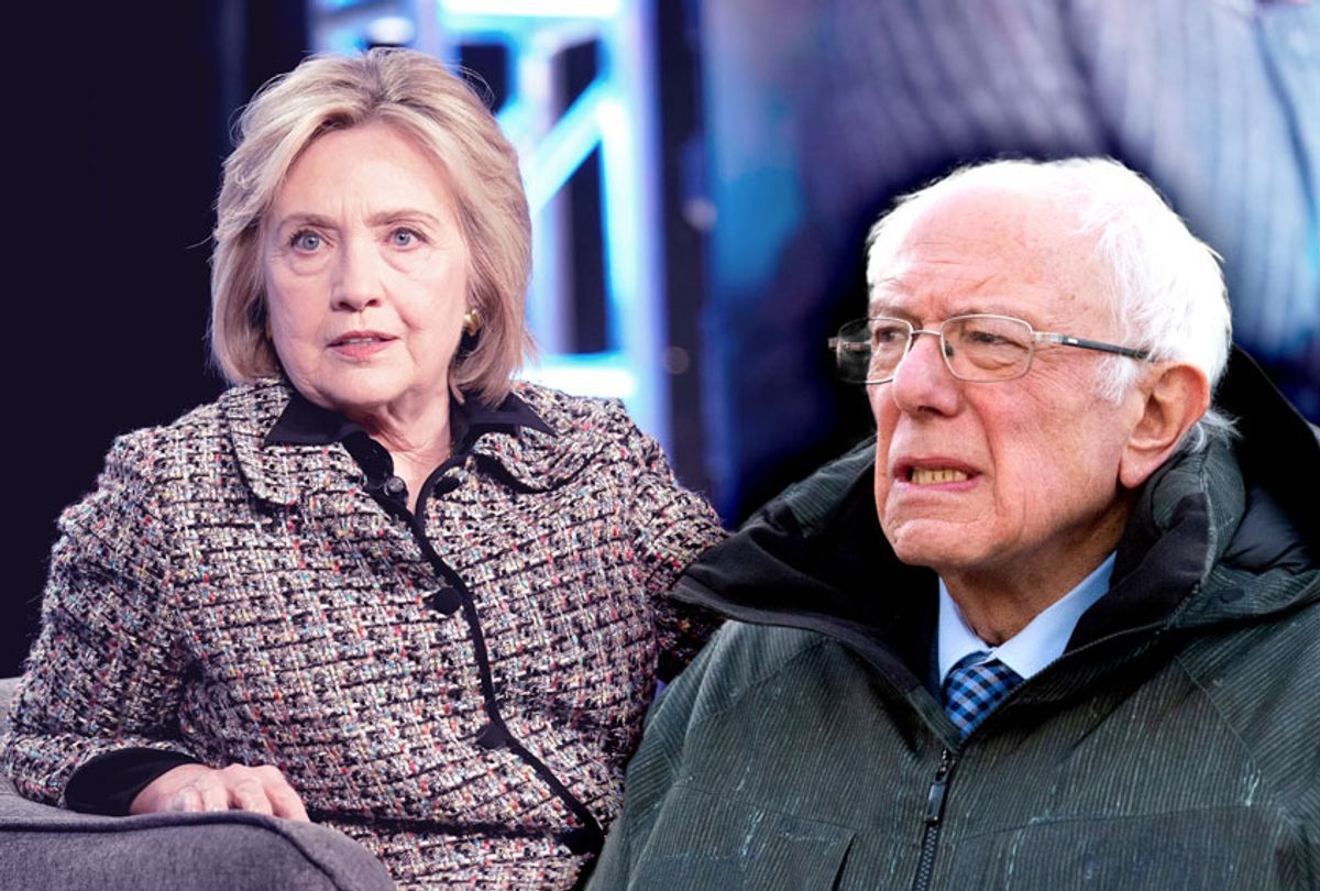 Hillary Clinton and Bernie Sanders (Sean Rayford/Erik Voake/Getty Images/Hulu)