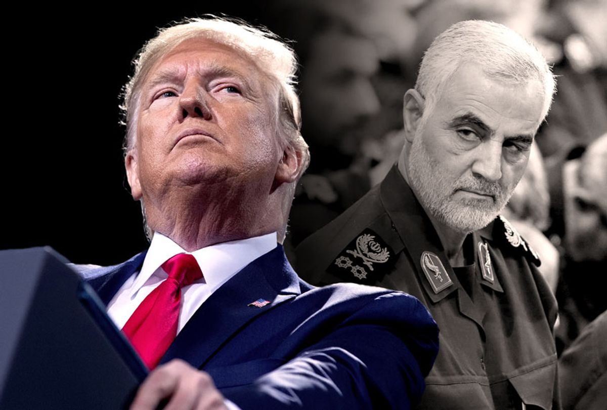 US President Donald Trump and Revolutionary Guard Gen. Qassem Soleimani (AP Photo/ Evan Vucci/Office of the Iranian Supreme Leader)