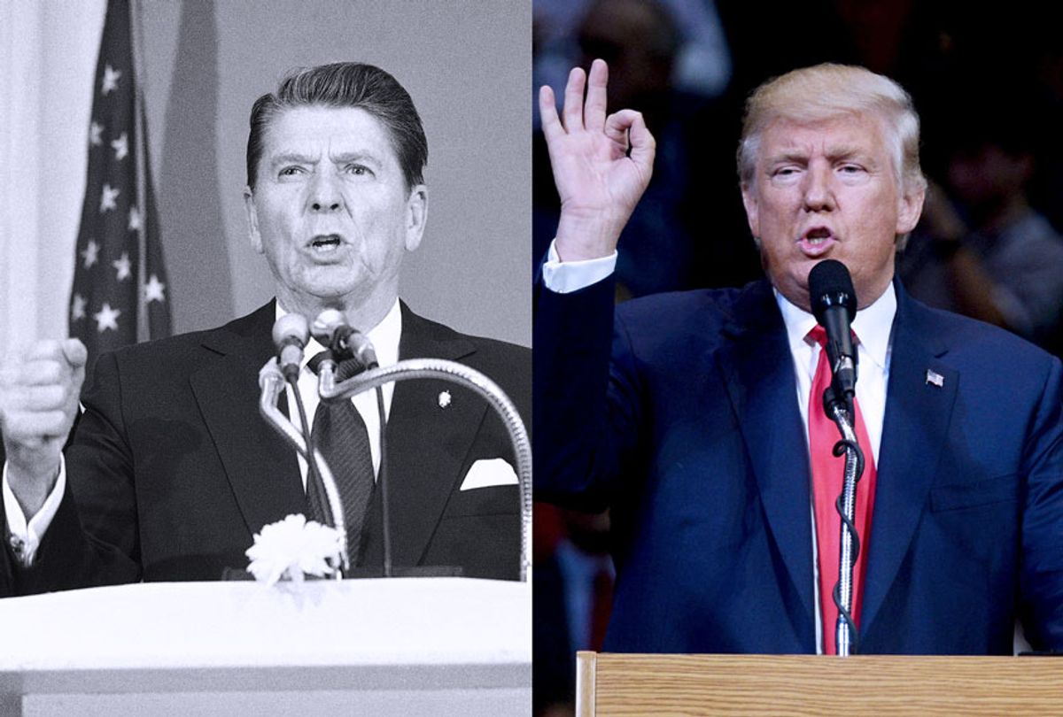 Ronald Reagan and Donald Trump (AP Photo/Dennis Van Tine/Lederhandler)