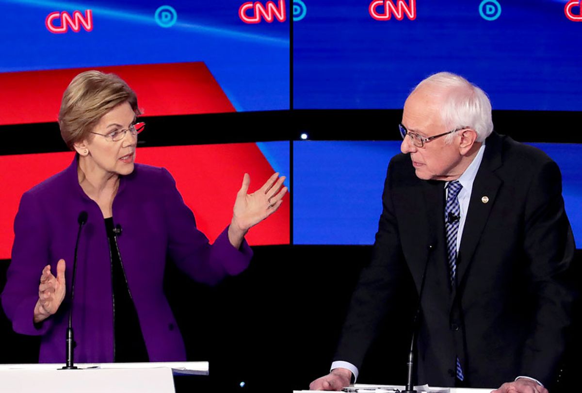 Elizabeth Warren Bernie Sanders Engage In Soul Sapping Fireworks At Iowa Debate Who Benefits 4533