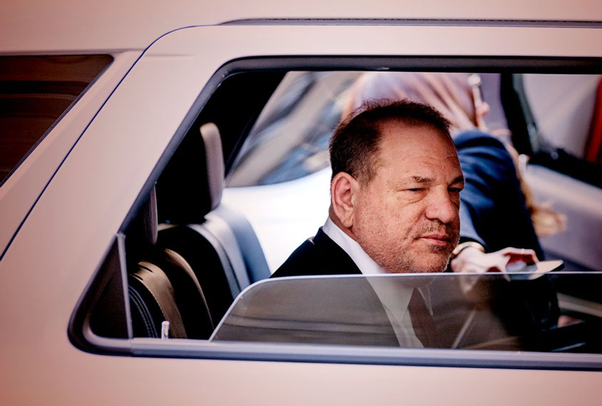 Harvey Weinstein arrives in court on January 28, 2020 in New York City. Weinstein, a movie producer whose alleged sexual misconduct helped spark the #MeToo movement, pleaded not-guilty on five counts of rape and sexual assault against two unnamed women and faces a possible life sentence in prison.  (Roy Rochlin/Getty Images)