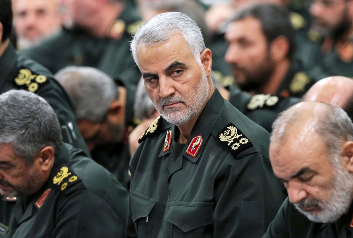In this Sept. 18, 2016, file photo provided by an official website of the office of the Iranian supreme leader, Revolutionary Guard Gen. Qassem Soleimani, center, attends a meeting in Tehran, Iran. Iraqi TV and three Iraqi officials said Friday, Jan. 3, 2020, that Soleimani, the head of Iran’s elite Quds Force, has been killed in an airstrike at Baghdad’s international airport.  (Office of the Iranian Supreme Leader via AP)