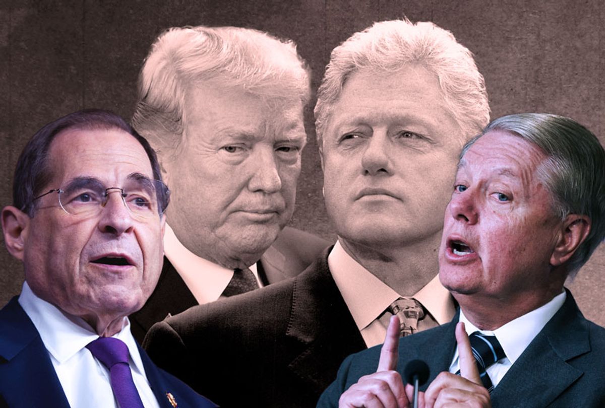 Jerry Nadler, Linsdey Graham, Donald Trump, and Bill Clinton (AP Photo/Getty Images/Salon)