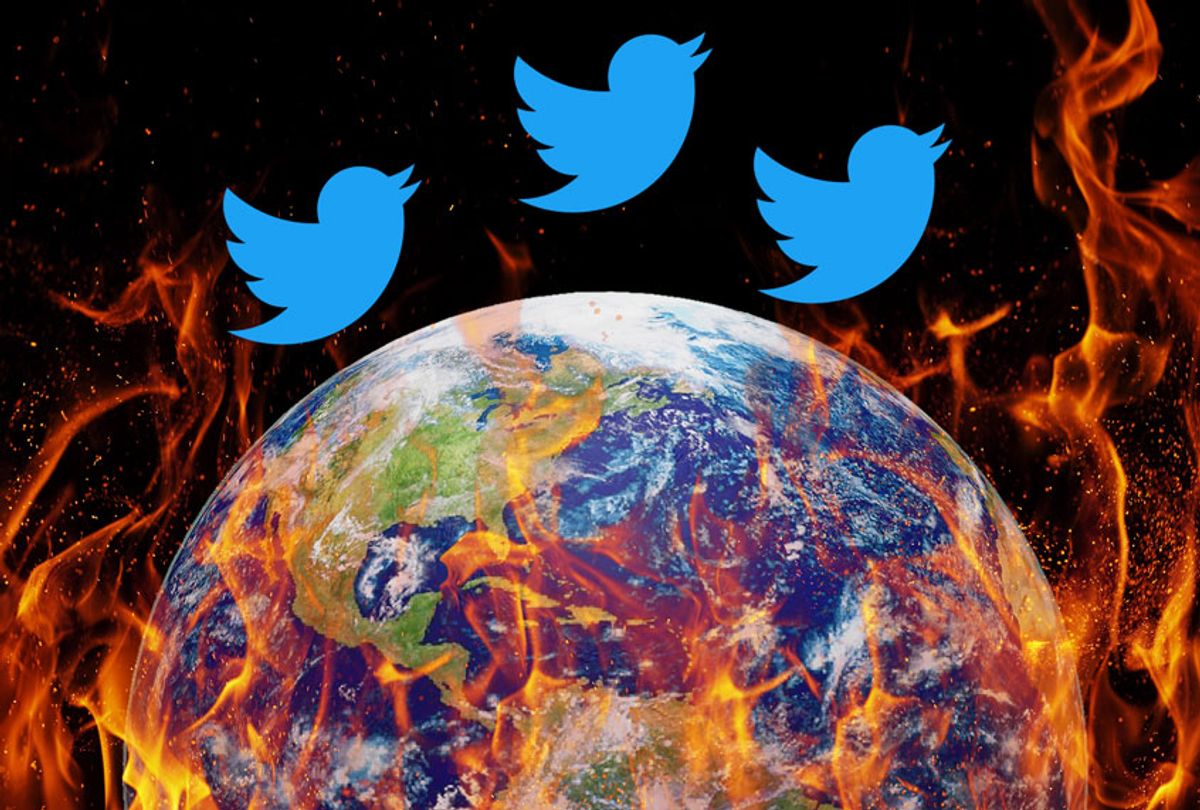 The world is on fire, but Twitter carries on (Getty Images/Twitter/Salon)