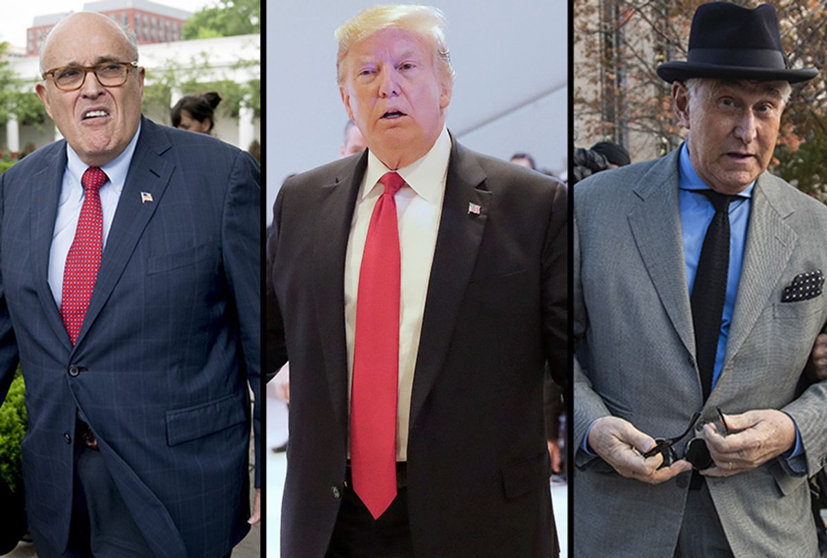 Rudy Giuliani, Donald Trump and Roger Stone (AP Images)