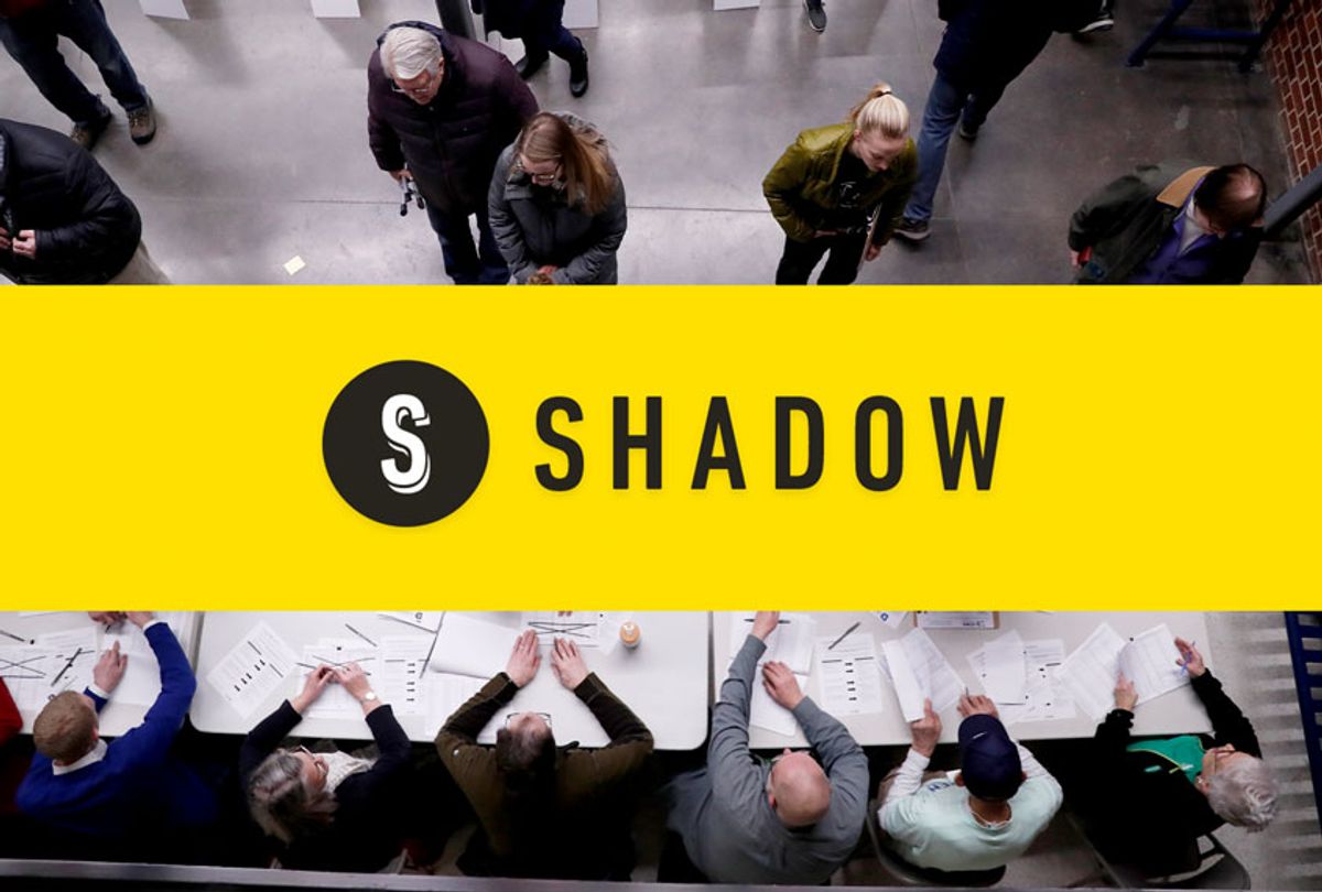 Shadow, Inc. / Caucus goers check in at a caucus at Roosevelt Hight School, Monday, Feb. 3, 2020, in Des Moines, Iowa.  (AP Photo/Andrew Harnik/Shadow, Inc.)