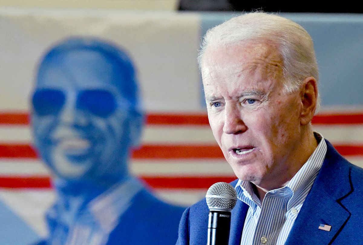 Democratic presidential candidate former Vice President Joe Biden speaks during a community event at Hyde Park Middle School on February 21, 2020 in Las Vegas, Nevada. Biden is campaigning one day before the Nevada Democratic presidential caucuses.  (Ethan Miller/Getty Images)