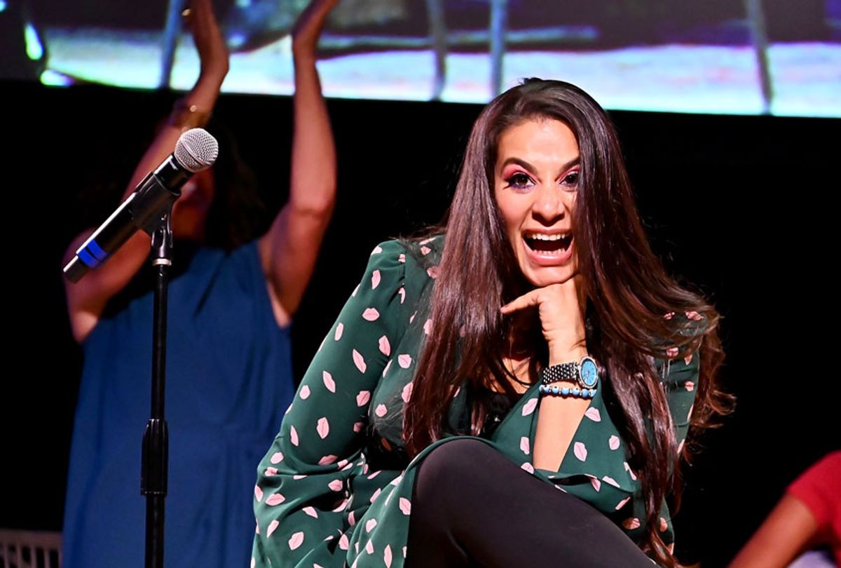 Maysoon Zayid on stage during Together Live at Town Hall on November 04, 2019 in New York City.  (Astrid Stawiarz/Getty Images for Together Live)