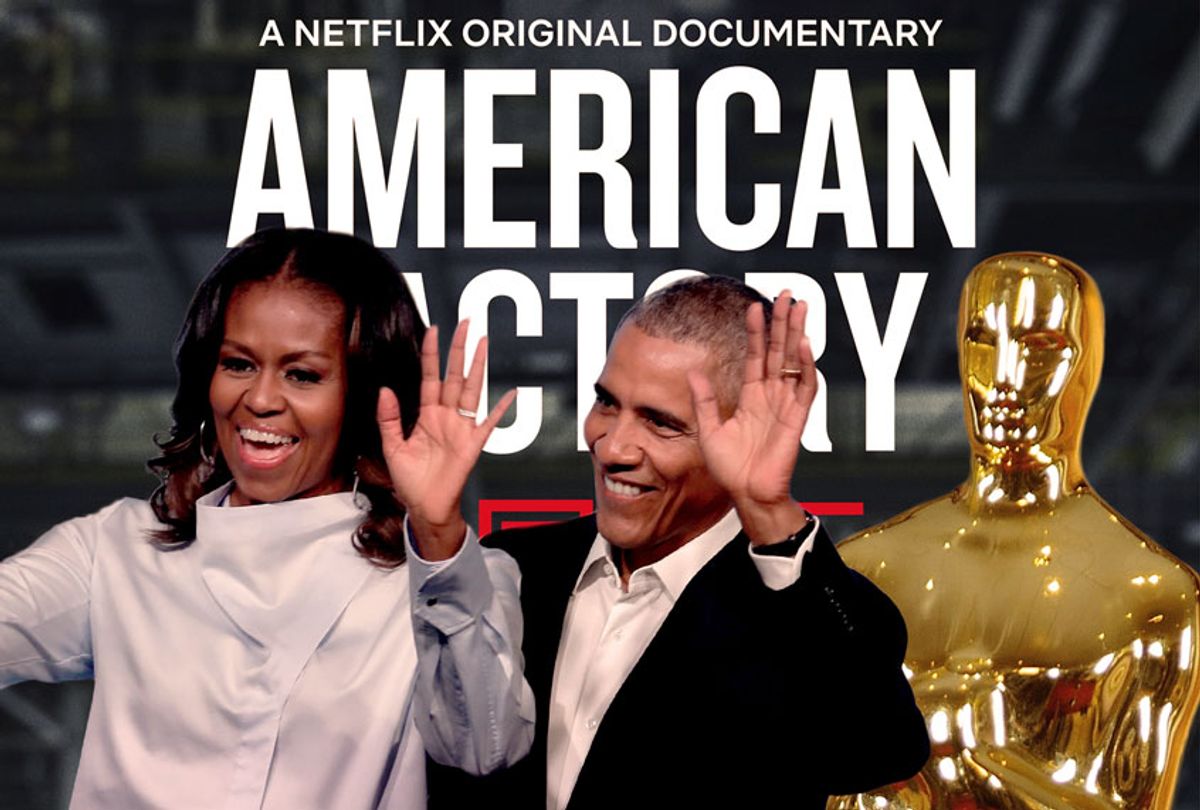 Barack and Michelle Obama / American Factory / The Oscars (Getty Images/Netflix/Salon)