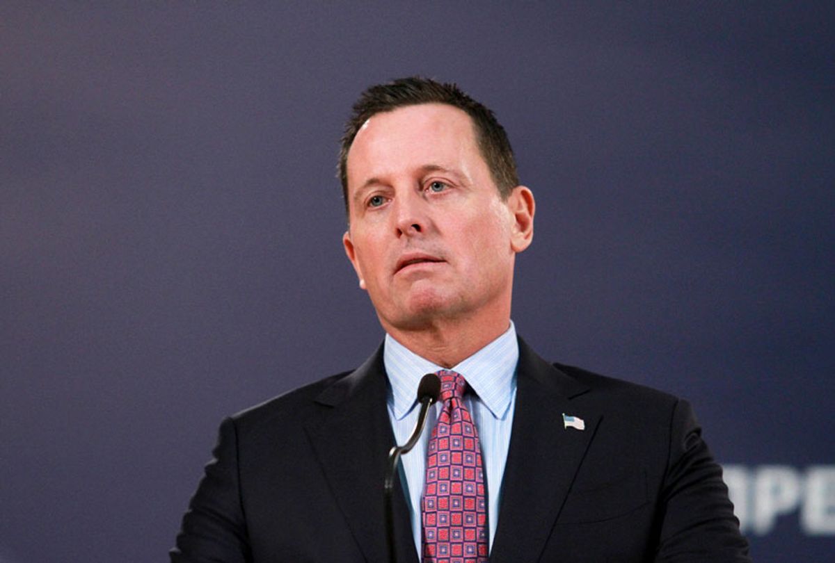 U.S. envoy for the Kosovo-Serbia dialogue, Richard Grenell speaks during a joint press conference held with Serbian President Aleksandar Vucic (not seen) following their meeting in Belgrade, Serbia on January 24, 2020. (Milos Miskov/Anadolu Agency via Getty Images)