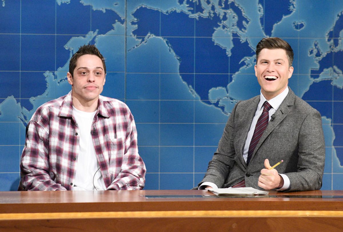 Pete Davidson and Colin Jost during Weekend Update on Saturday, December 21, 2019  (Will Heath/NBC)