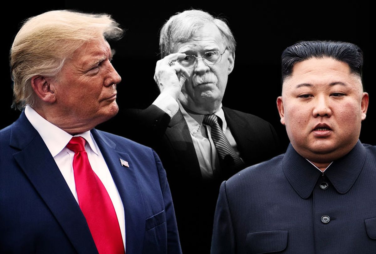 Donald Trump, Kim Jong-un, and John Bolton (Getty Images/Salon)