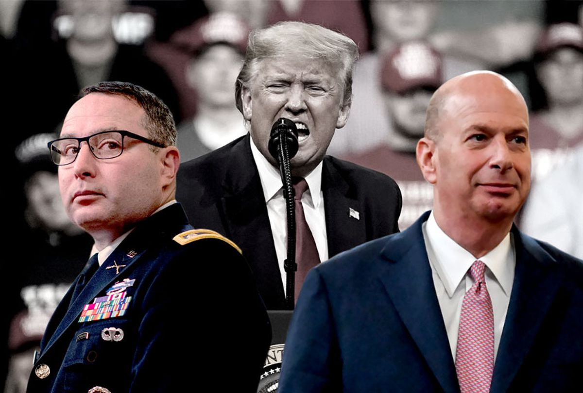 Alexander Vindman, Gordon Sondland and Donald Trump (Getty Images/Salon)