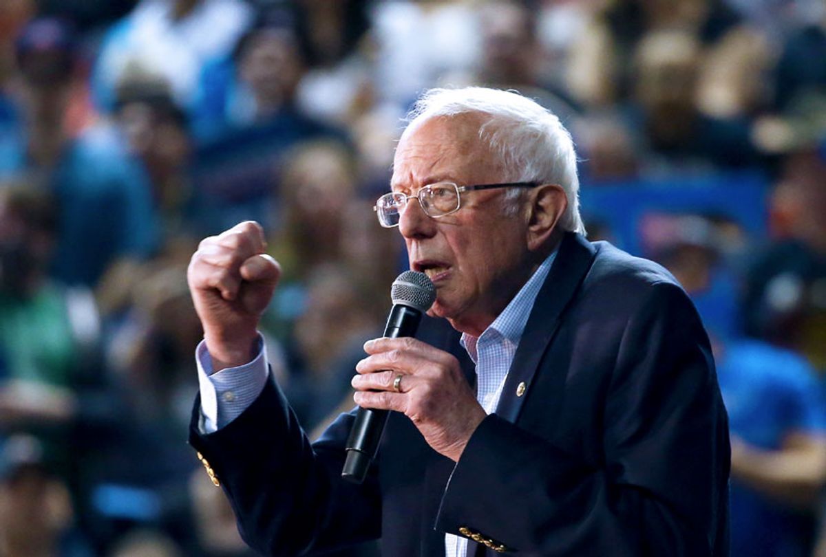 Democratic presidential candidate Sen. Bernie Sanders, I-Vt., speaks during a campaign rally Thursday, March 5, 2020, in Phoenix.  (AP Photo/Ross D. Franklin)