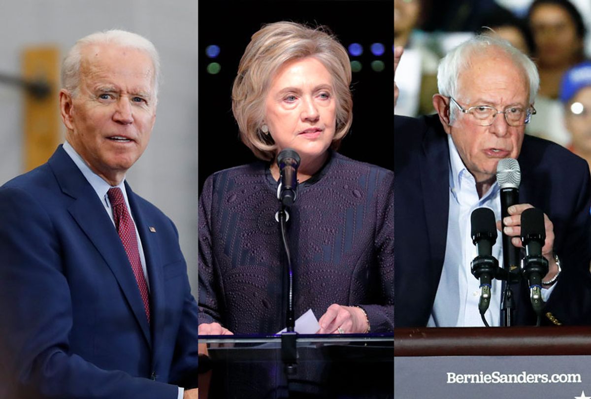 Joe Biden, Hillary Clinton, and Bernie Sanders (AP Photo/Salon)