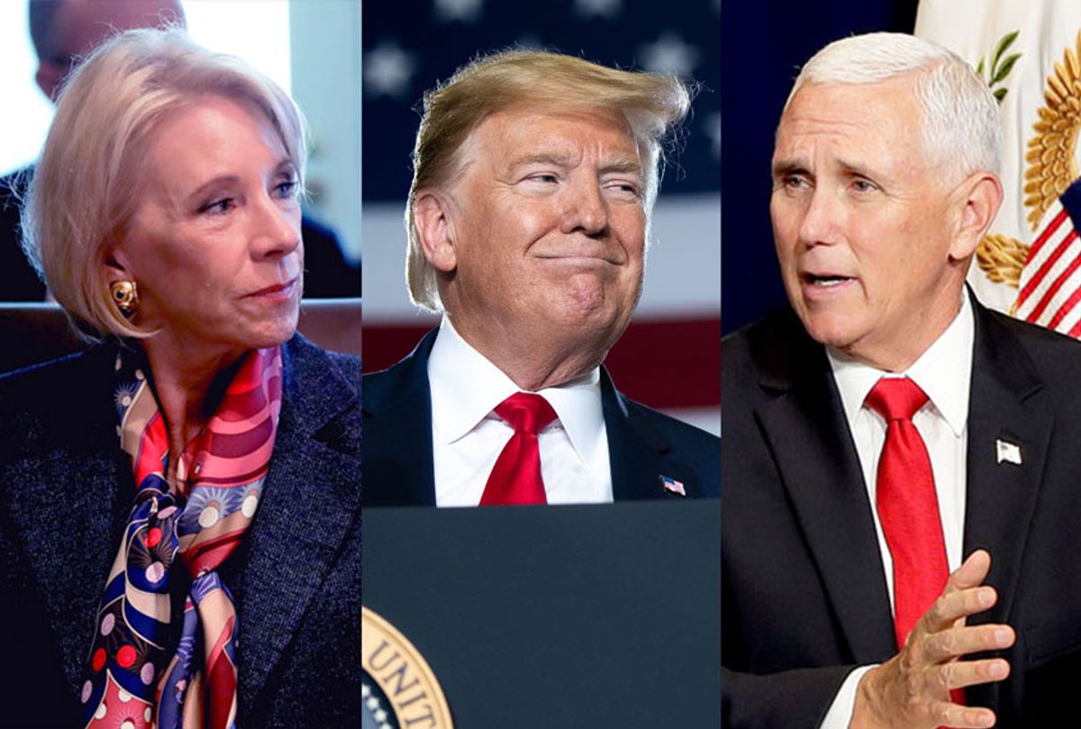 Donald Trump, Betsy DeVos and Mike Pence (Getty Images/AP Photo/SAlon)