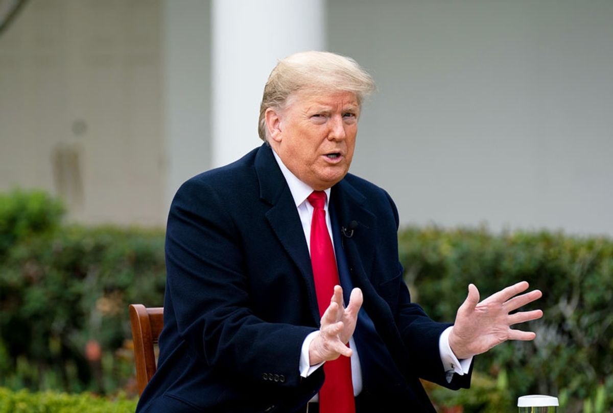 President Donald Trump speaks during a FOX News Channel virtual town hall with members of the coronavirus task force, in the Rose Garden at the White House, Tuesday, March 24, 2020, in Washington. (AP Photo/Evan Vucci)
