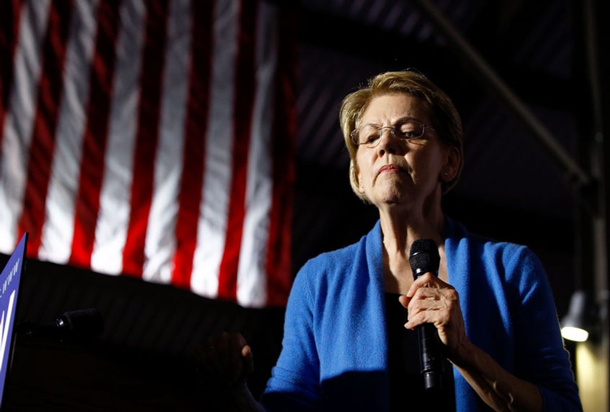 Democratic presidential candidate Sen. Elizabeth Warren, D-Mass., speaks during a primary election night rally, Tuesday, March 3, 2020, at Eastern Market in Detroit.  (AP Photo/Patrick Semansky)