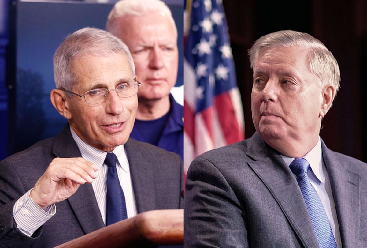 Director of the National Institute of Allergy and Infectious Diseases Dr. Anthony Fauci and Senator Lindsey Graham (Alex Wroblewski/Getty Images/AP Photo/Patrick Semansky)