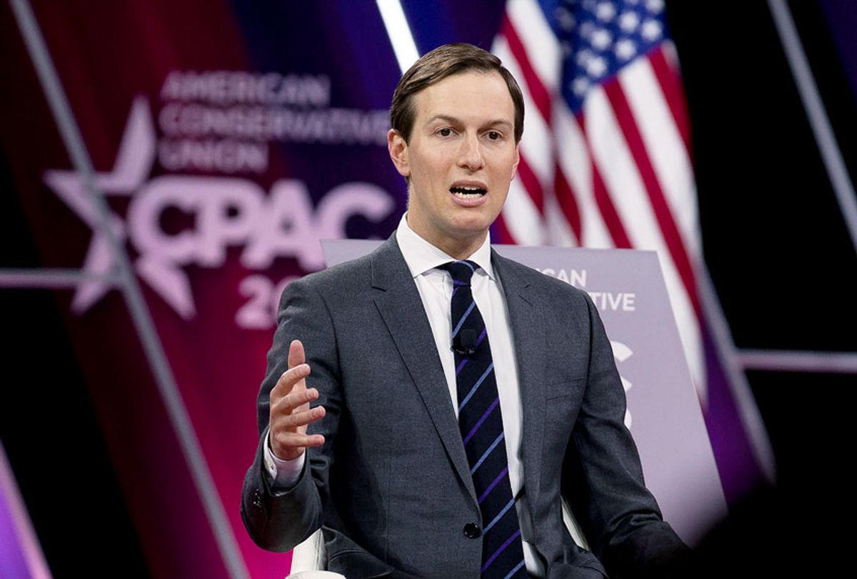 White House senior adviser Jared Kushner speaks during Conservative Political Action Conference, CPAC 2020, at the National Harbor, in Oxon Hill, Md., Friday, Feb. 28, 2020.  (AP Photo/Jose Luis Magana)