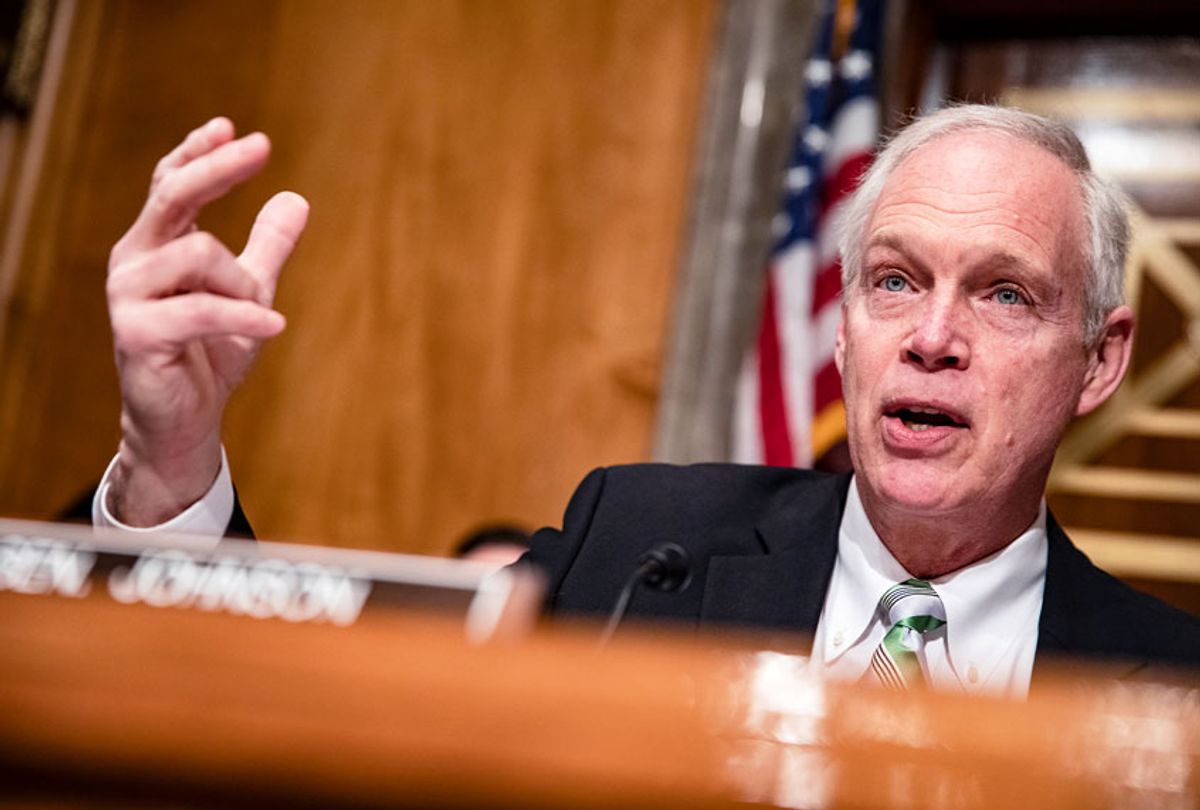 Chairman Ron Johnson (R-WI) speaks at the start of a Senate Homeland Security Committee hearing on the government's response to the novel coronavirus (COVID-19) outbreak on March 5, 2020 in Washington, DC. COVID-19 has taken hold in the United States and national and local governments are rushing to contain the virus and to find a cure.  (Samuel Corum/Getty Images)