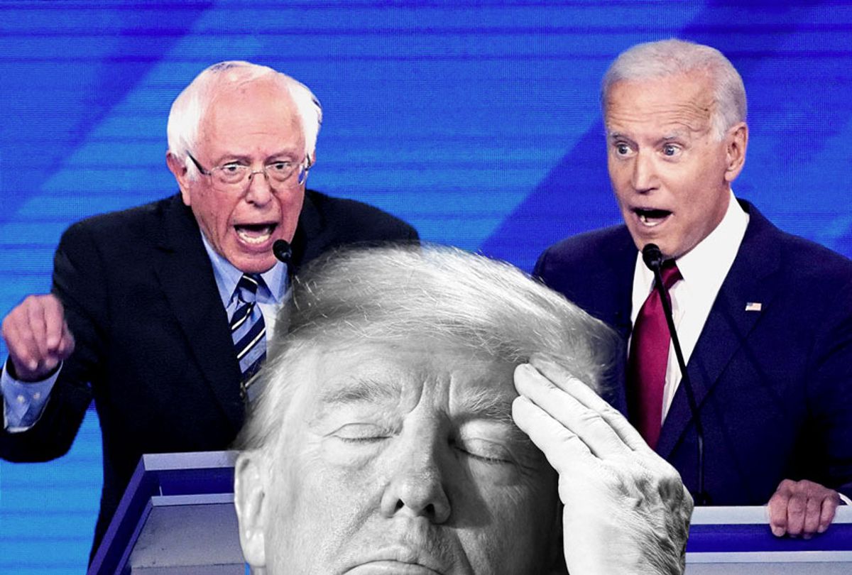 Bernie Sanders, Joe Biden and Donald Trump (Getty Images/Salon)