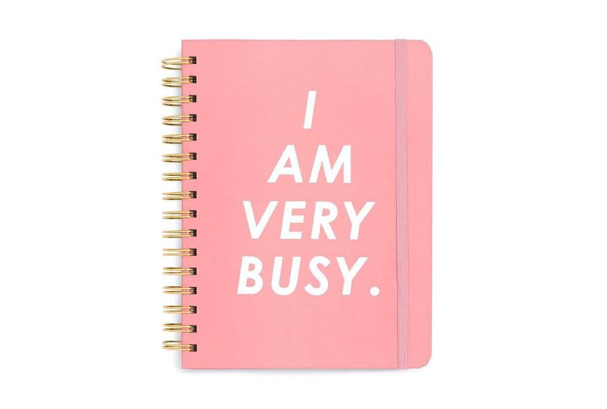 Pink planner with the words "I Am Very Busy" on the cover (ban.do)