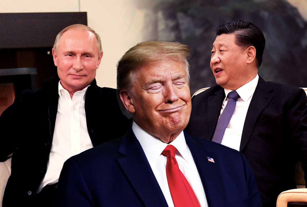 Donald Trump, Xi Jinping, and Vladimir Putin (AP Photo/Alexei Druzhinin/Sputnik/Kremlin Pool Photo/Naohiko Hatta/Alex Brandon/Salon photo illustration)