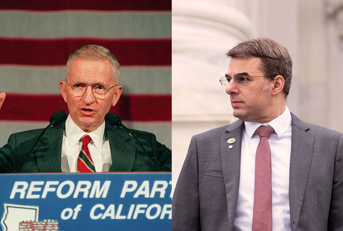 Former presidential candidate Ross Perot addresses the first California statewide convention of the Reform Party | Rep. Justin Amash, I-Mich. (AP Photo/Salon)