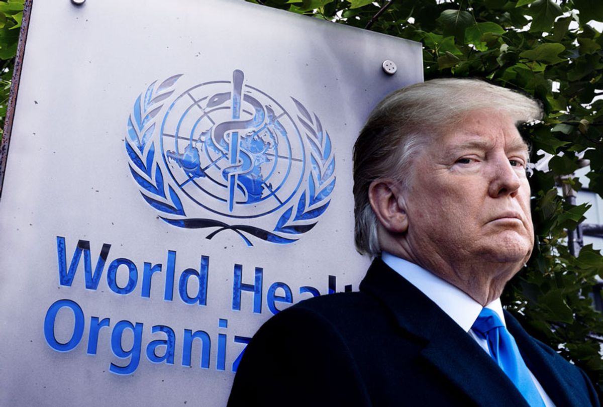 Donald Trump | World Health Organization sign (Salon/Getty Images)