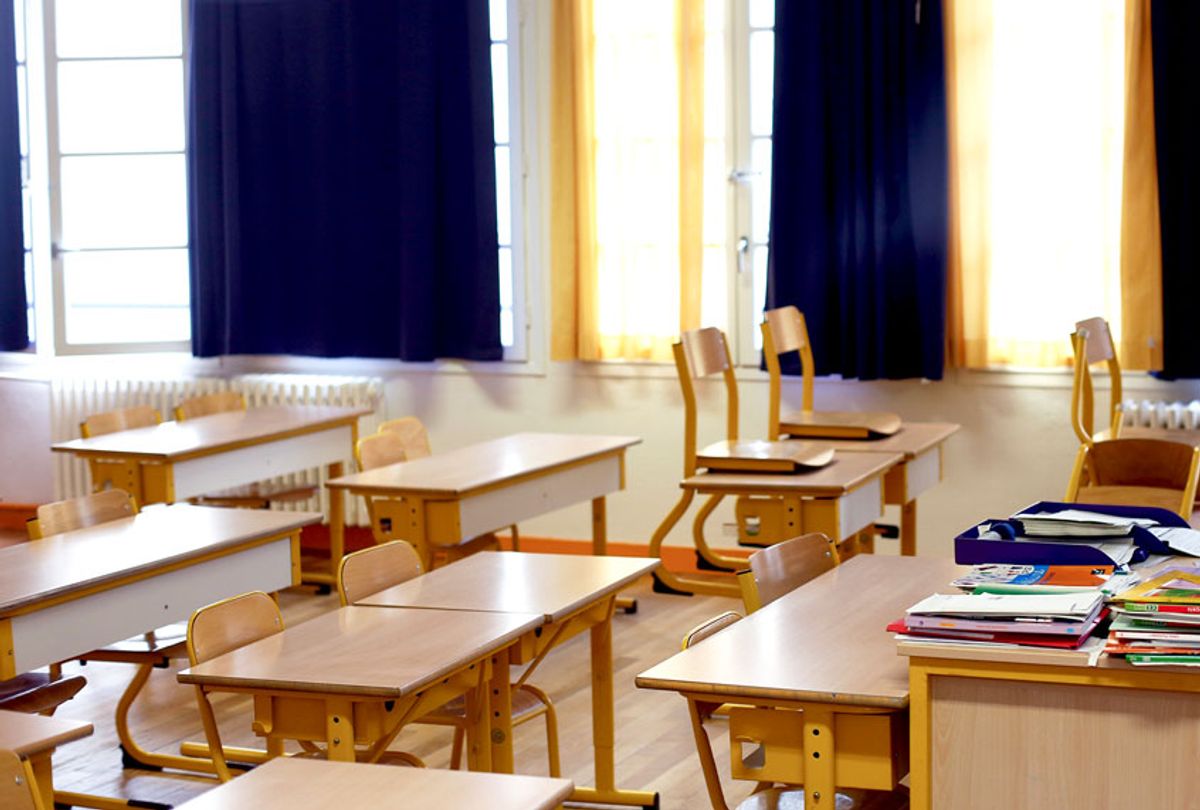 An empty classroom is seen at a closed school (AP Photo/Thibault Camus)