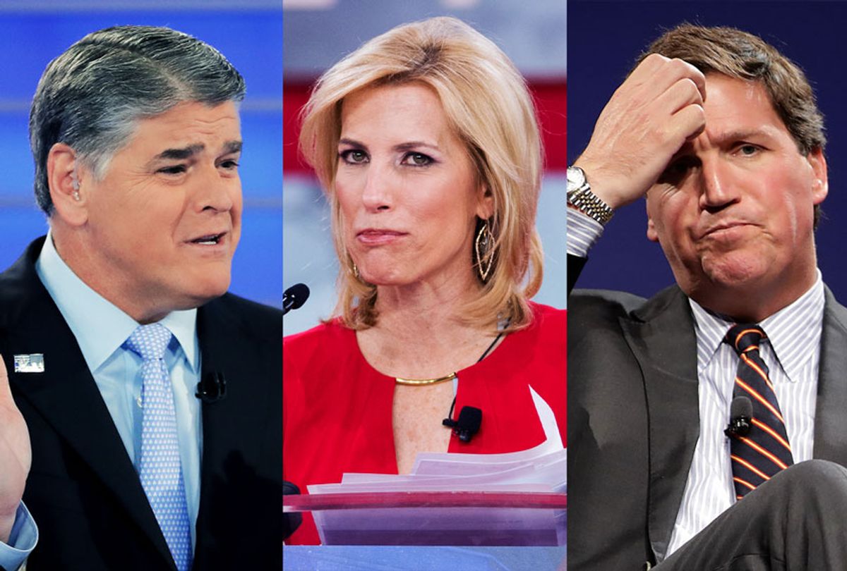 Sean Hannity, Laura Ingraham, and Tucker Carlson (Photo illustration by Salon/Getty Images)