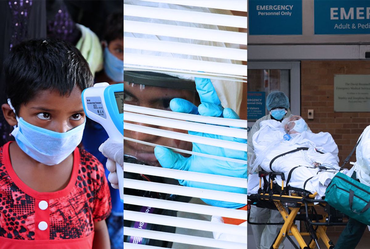 Collage images of the pandemic (Salon/AP Photo)