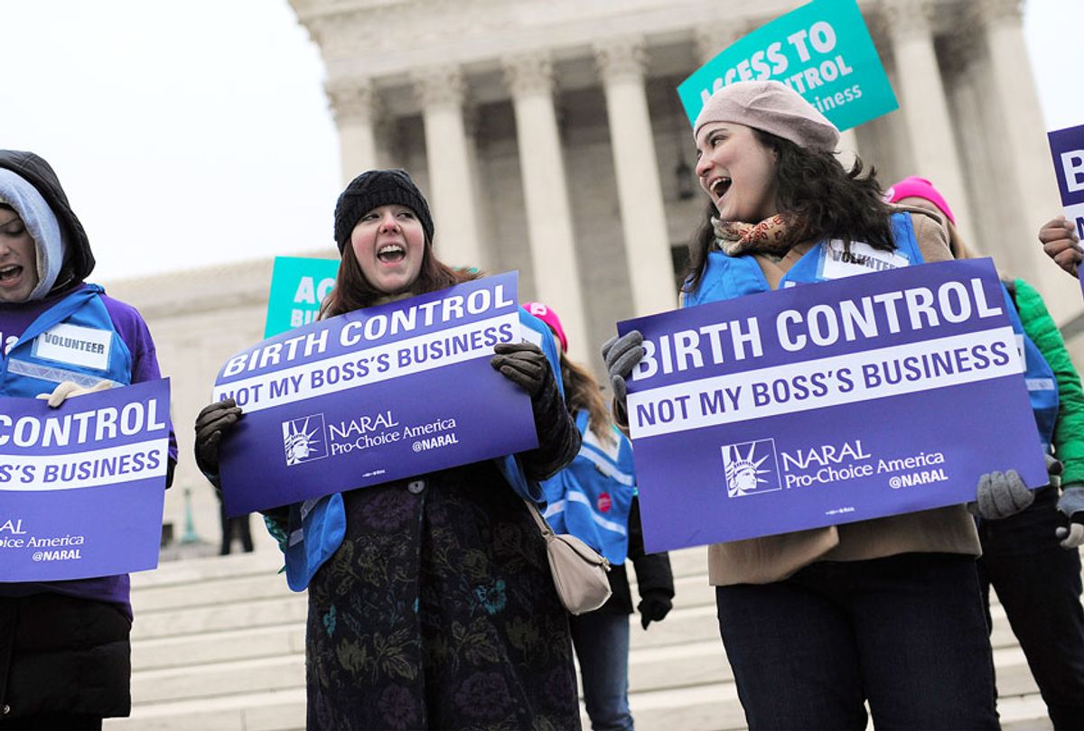 A demonstration outside the Supreme Court during a 2014 hearing on the contraceptive mandate. (Matt McClain/ The Washington Post via Getty Images)