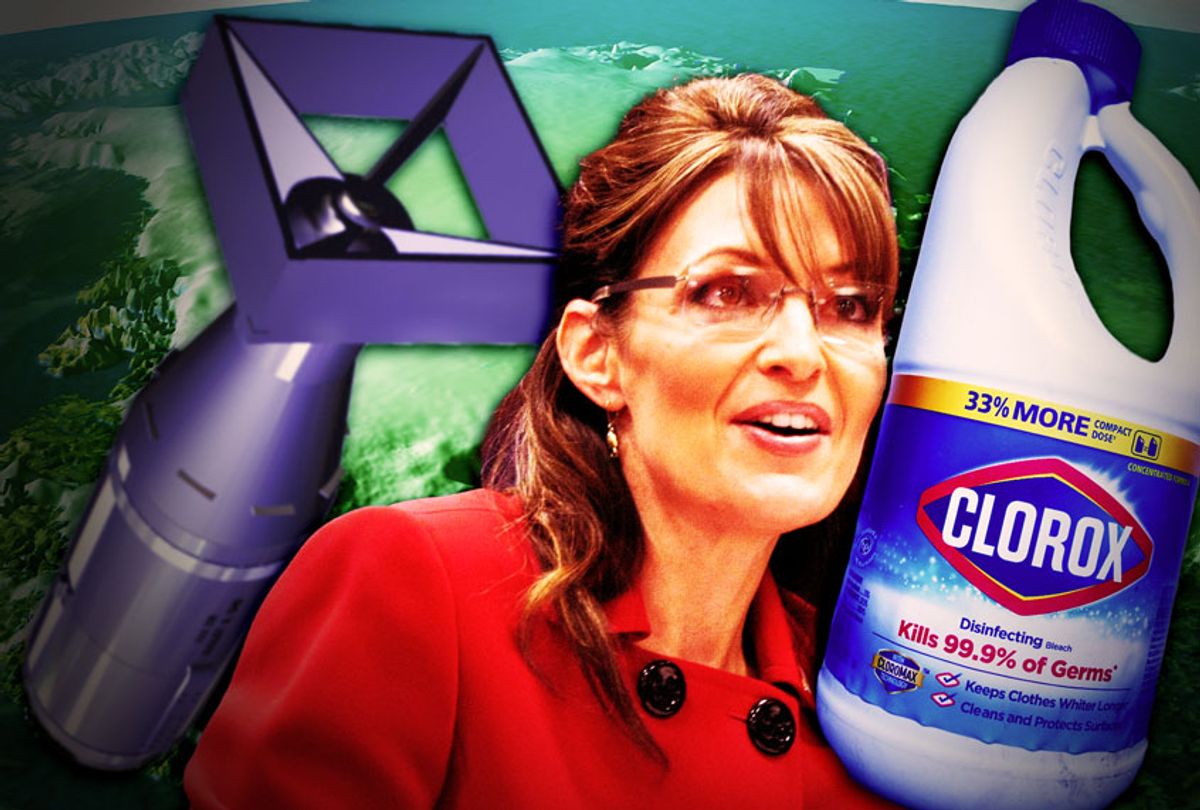 Sarah Palin, nuking Greenland and Clorox disinfectant (Photo illustration by Salon/Getty Images/AP Photo)