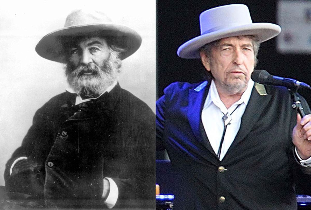Walt Whitman and Bob Dylan (AP Photo/David Vincent/Salon)