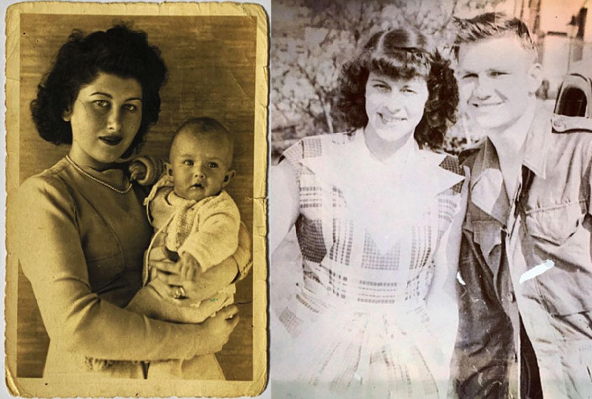 Inge holding O'Donnell's mother Beatrice, 1943 | Erna Heidusch and her husband (Photos provided by publicist)