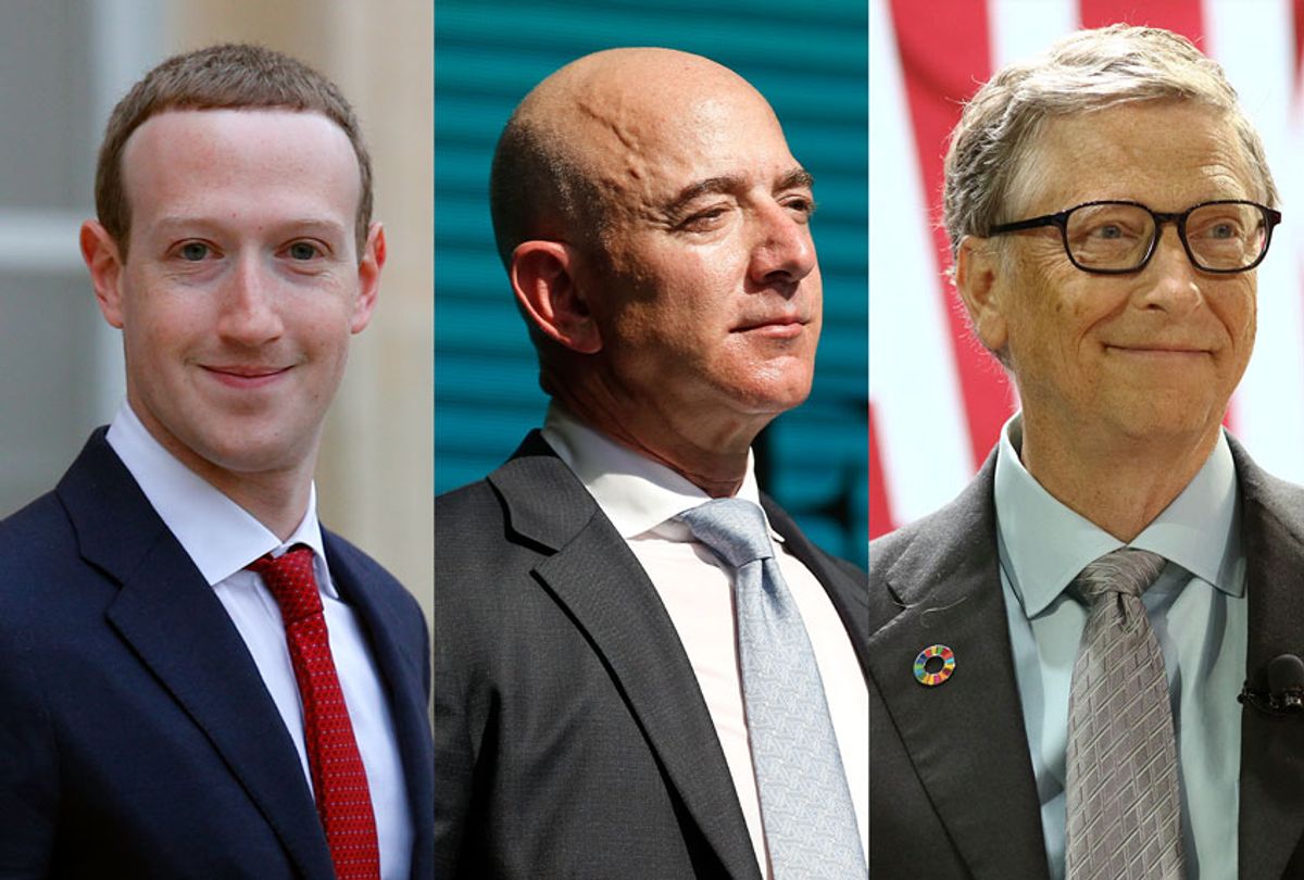 Mark Zuckerberg, Jeff Bezos and Bill Gates (Salon/AP Photo)