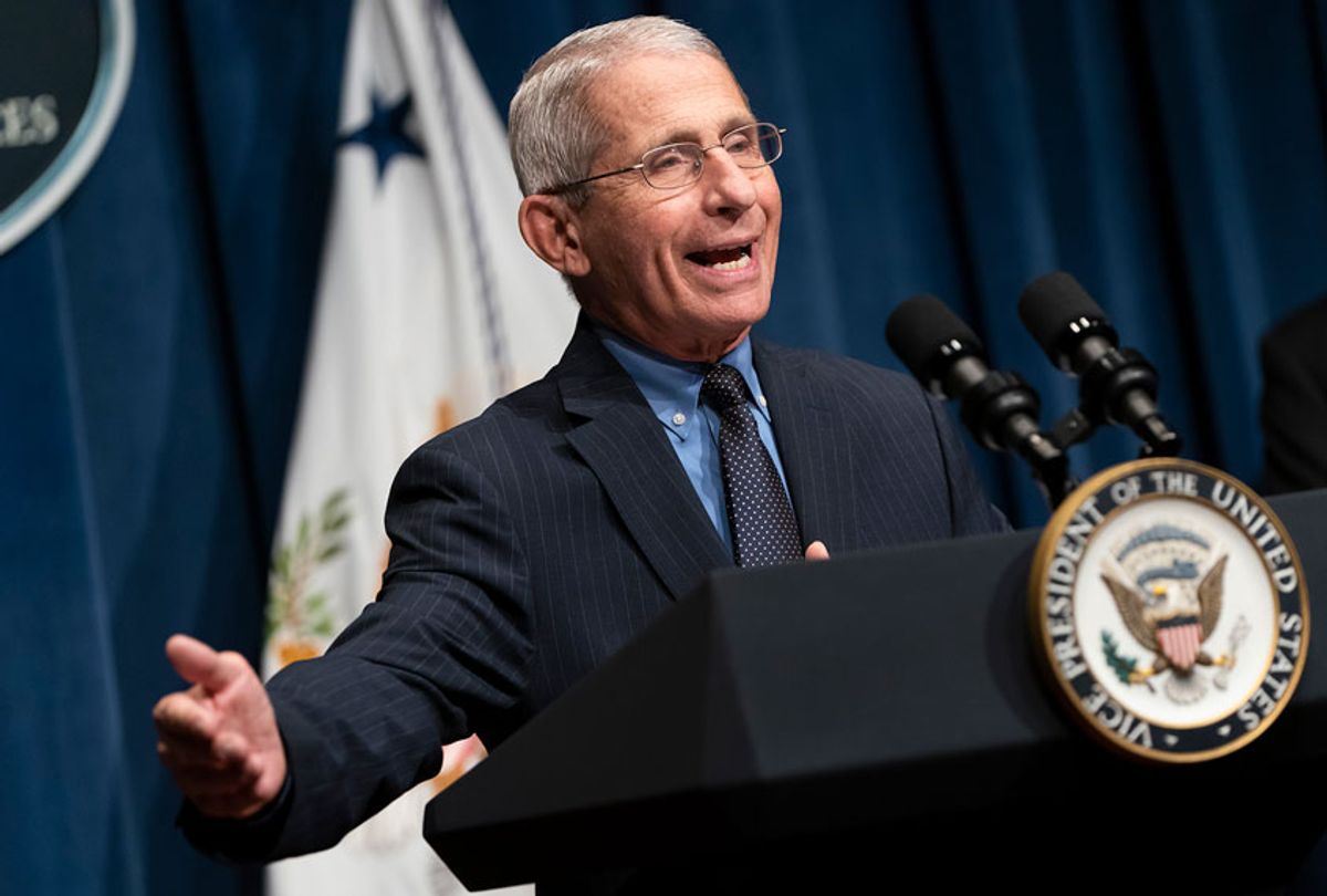 Director of the National Institute of Allergy and Infectious Diseases Anthony Fauci speaks after a White House Coronavirus Task Force briefing at the Department of Health and Human Services on June 26, 2020 (Joshua Roberts/Getty Images)