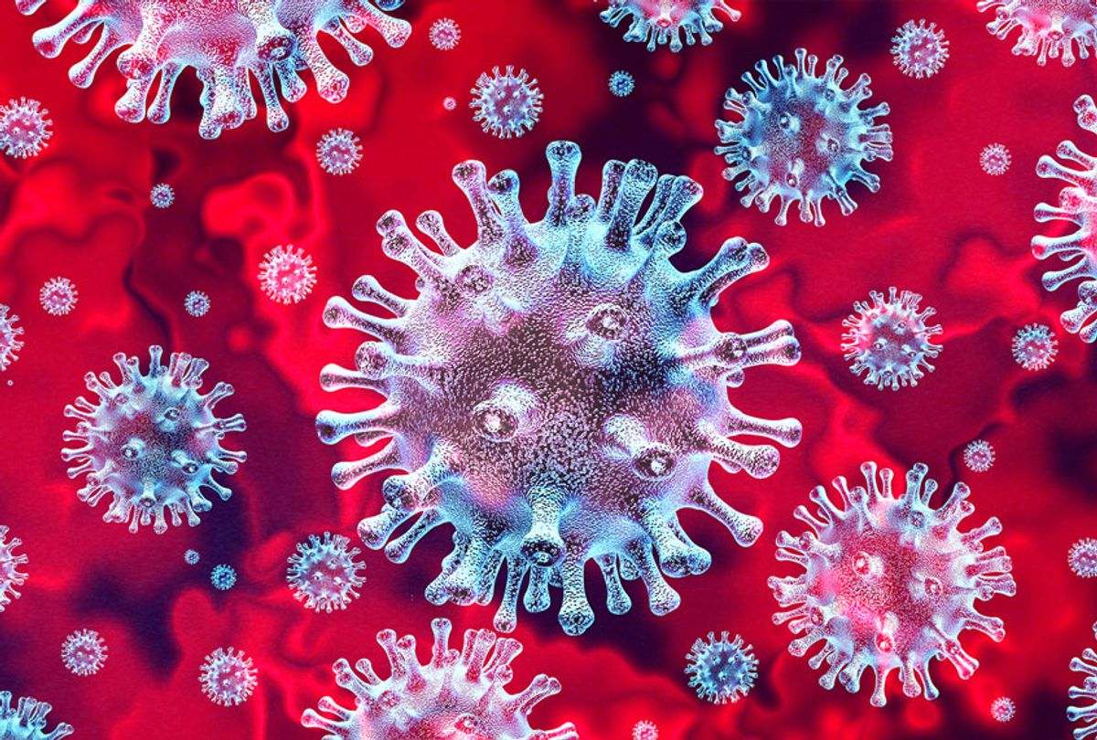 Coronavirus outbreak concept with disease cells as a 3D render (Getty Images)